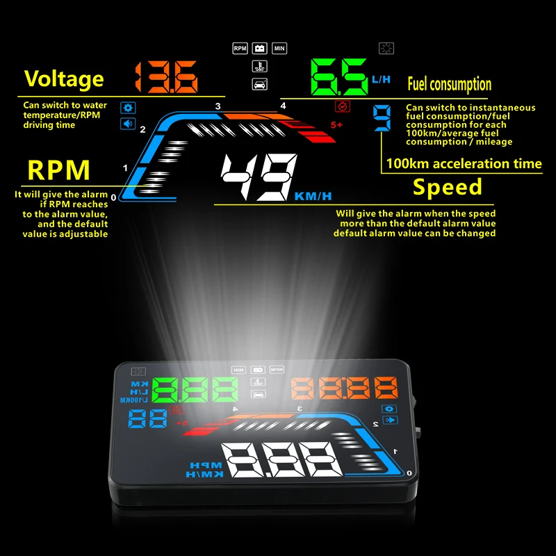 XYCING Q700 автомобильный экран 5 дюймов Автомобильный HUD OBD2 лобовое стекло проектор
