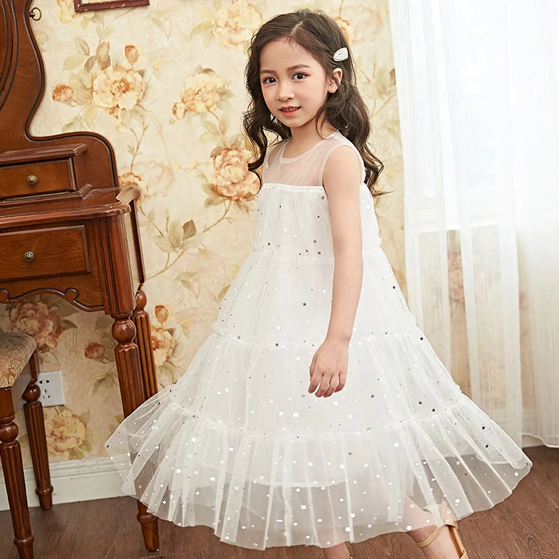Летнее платье для маленьких девочек 2019 г. принцессы подростков бальное с