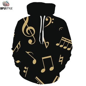 Мужские и женские толстовки с 3D принтом Music Note, повседневные топы с длинными рукавами в стиле хип-хоп, 2019