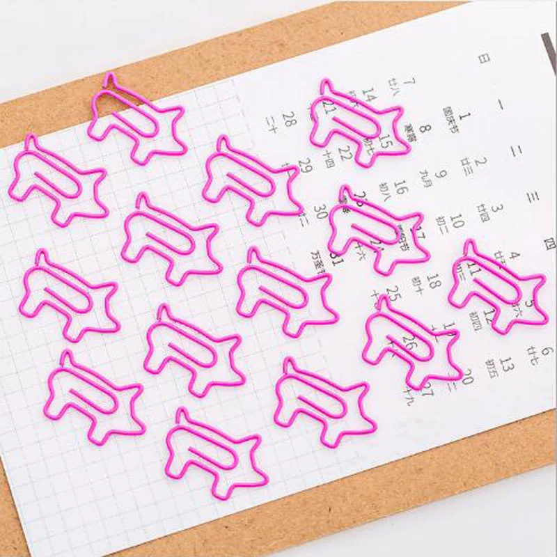 

Cute Animal Pink Pig Bookmark Paper Clip School Office Supply Metal Material Escolar Papelaria Gift kawaii Stationery 10PCS