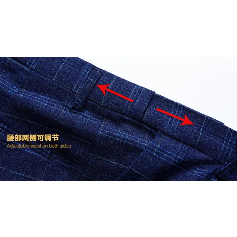 

Man Jacket+Jants+Vest 3pcs Business Slim Plaid Suits Korean Male Groomsman Dress Costume Pour Homme
