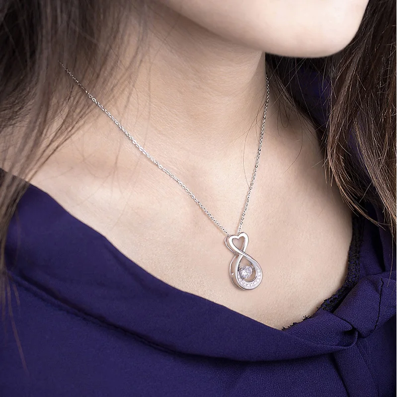 Сердце ожерелье для женщин fine топаз изделия твердых стерлингового серебра 925