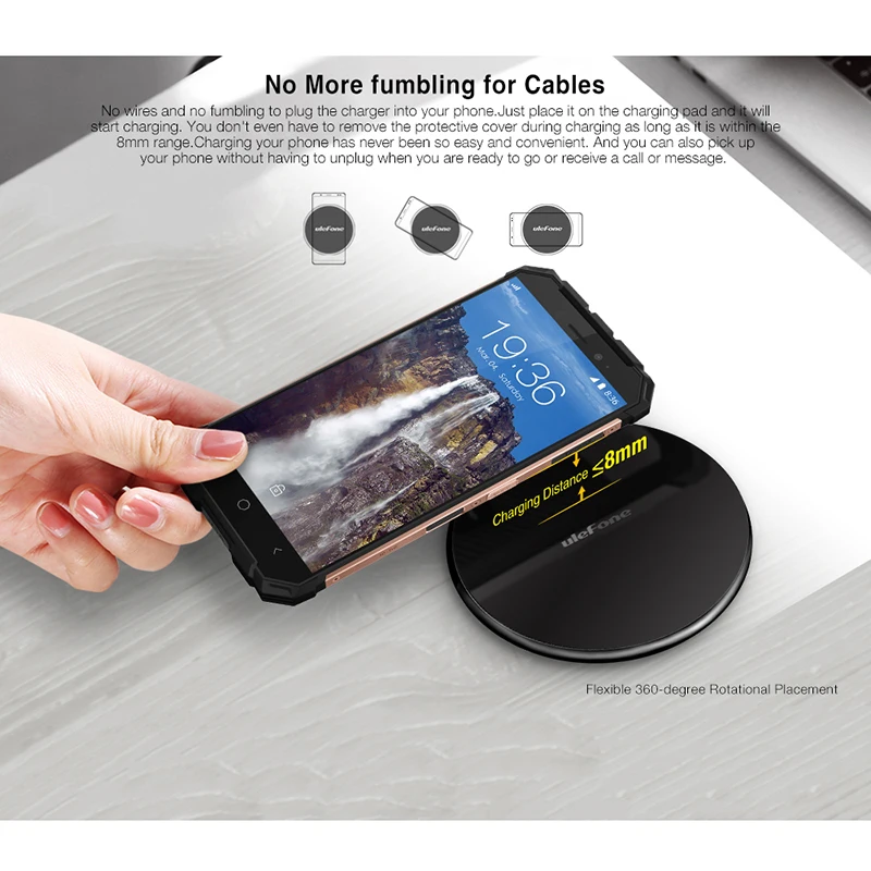 Оригинальное Беспроводное зарядное устройство Ulefone UF002 10 Вт 5 В/9 в 2 А выход для iPhone