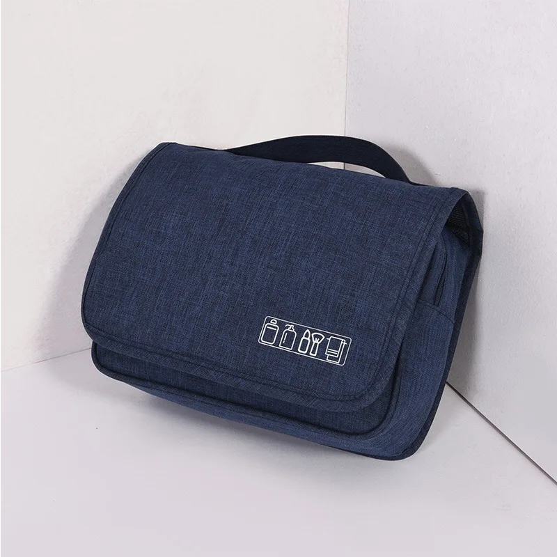 Navy Blue Стиль Портативный Женский модный однотонный туалетный мешок леди мыть путешествия большой емкости подвесной органайзер на молнии - Цвет: Navy Blue