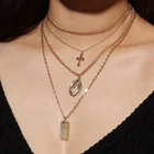 F.J4Z Богородица массивное длинное ожерелье на цепочке для костюма горячее стильное многослойное ожерелье с подвеской в виде креста богини