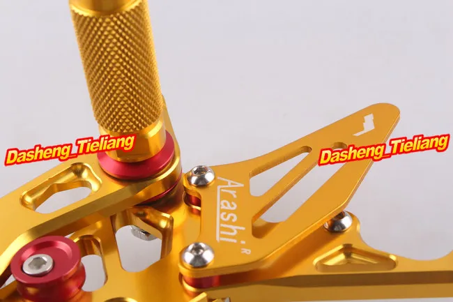 

Motor bike CNC Aluminum Alloy Adjustable Rearset Foot Pegs For Suzuki GSXR600 2015 Gold