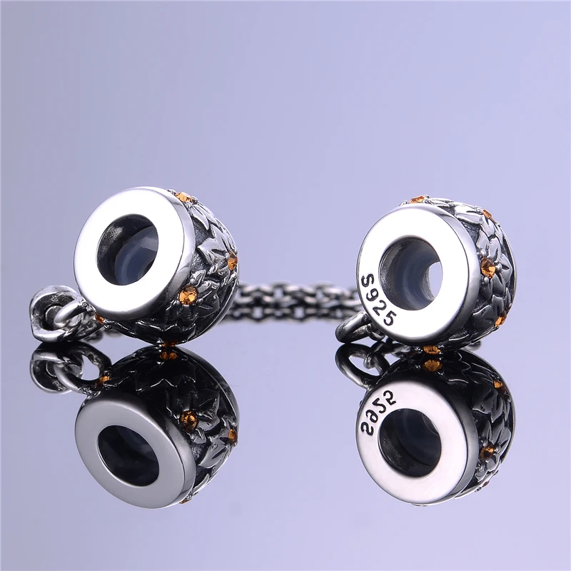 

Flower Safety Chain Beads Pave Australian Crystal Jewelry 925 Silver Chain Mens Silver Bracelet Brand GW A016