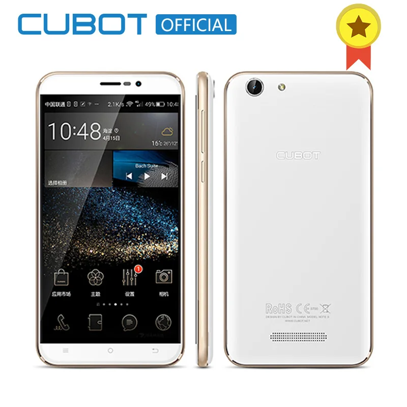 Cubot Note S 4150mAh Battery Cellphone 5.5inch 1280X720 Android 6.0 Smartphone 3G WCDMA 2G RAM 16G ROM Mobile Phone | Мобильные