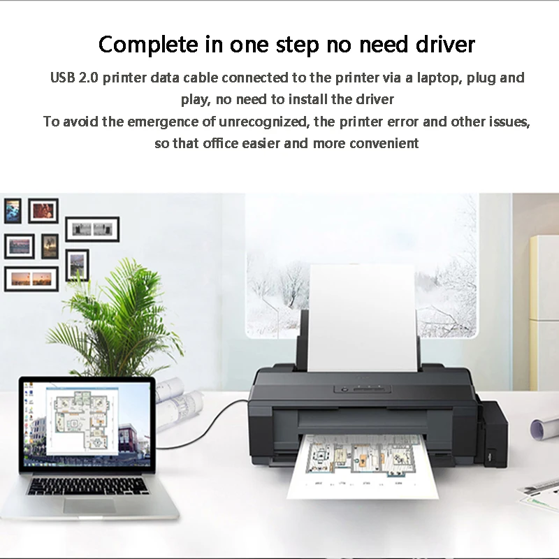 PIHEN usb кабель для принтера Камера сканера canon epson hp USB2.0 квадратный Порты и разъёмы