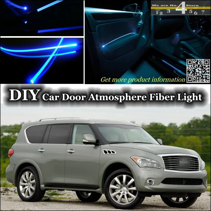 Для Infiniti QX56/QX80 внутренняя настройка окружающего света атмосфера оптоволоконная