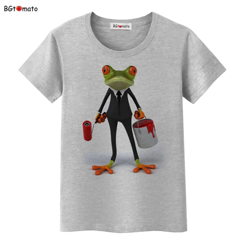 Футболка bgtomato с 3d рисунком лягушки Женская Оригинальная летняя забавная