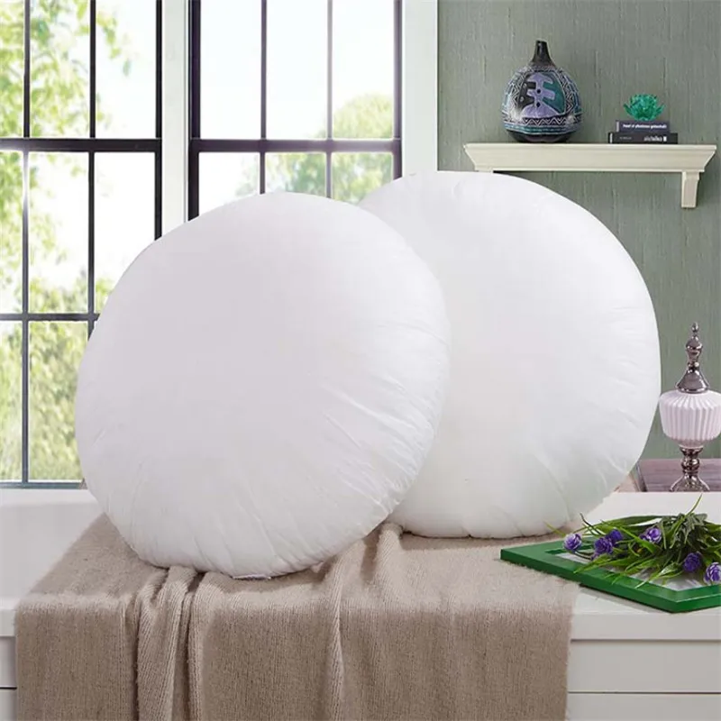 

45/50/55cm Round White Cushion Pillow Interior Insert Soft PP Cotton For Home Decor Sofa Chair
