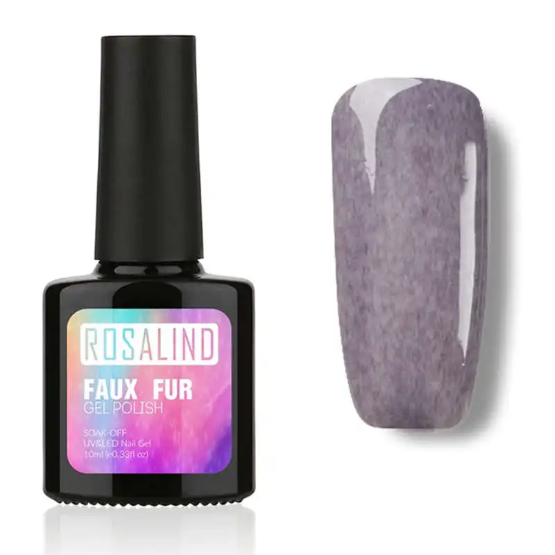 Gray ROSALIND гель 1s 10 мл эффект искусственного меха P01-26 гель лак для ногтей замочить Декоративный Лак для ногтей УФ светодиодный долговечный 3D гель лак RBP01 - Цвет: Gray