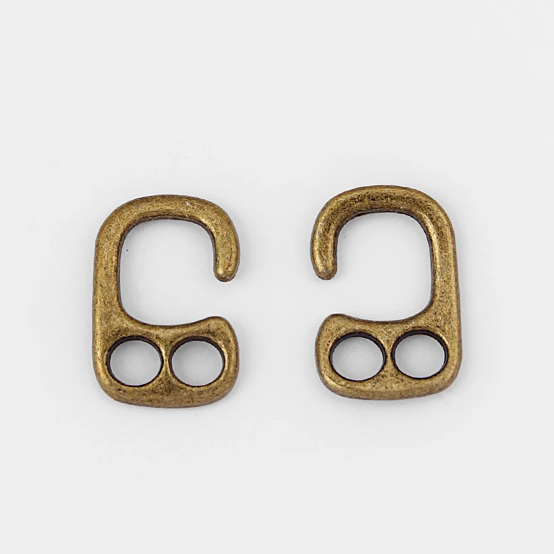 Застежка-крючок из античной бронзы с двумя отверстиями застежка для круглого