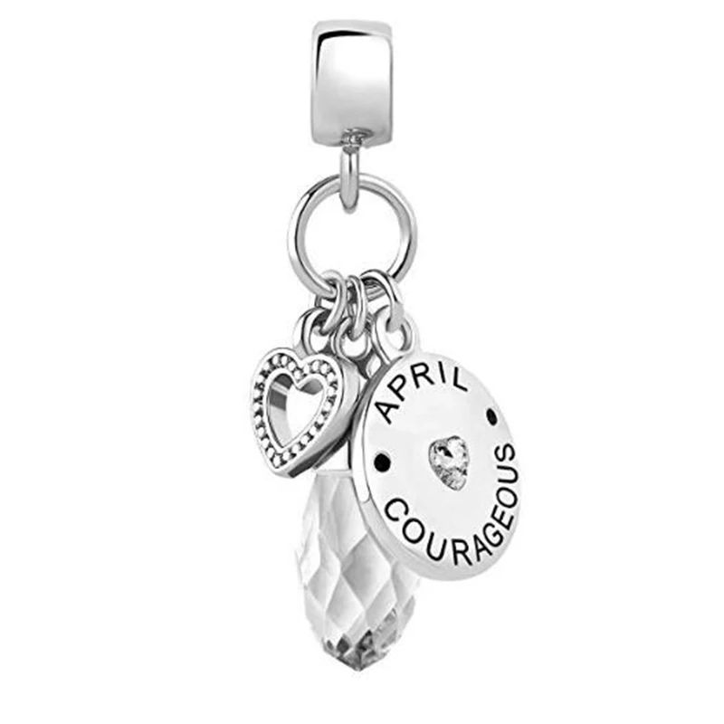 Сердце Любовь День рождения Розовый Камень Шарм Бусины fit Pandora Серебряный браслет женский подлинный DIY ювелирных изделий