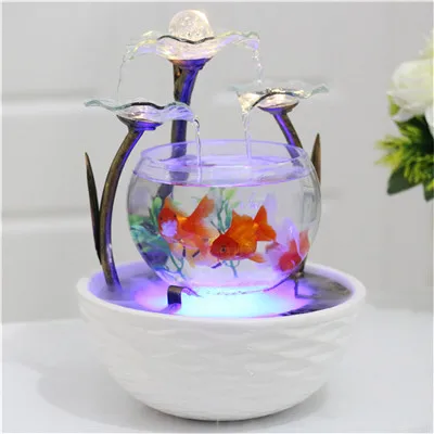 Clear Lotus and Ball Настольный фонтан с изображением зеленого лотоса, фонтан, каскад, украшение в помещении, аквариумный увлажнитель, туман, аквариум - Цвет: Clear Lotus and Ball