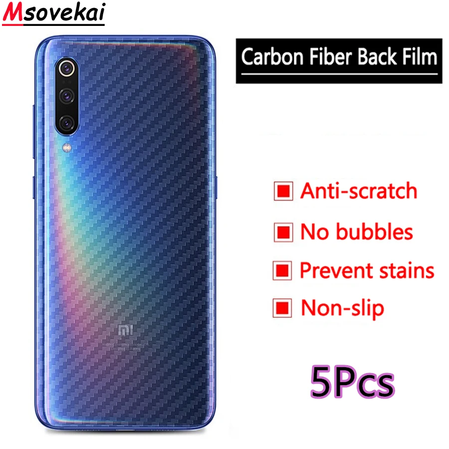 5 шт./лот 3D углеродное волокно Защитная пленка для задней панели экрана Xiaomi Mi 9T Pro