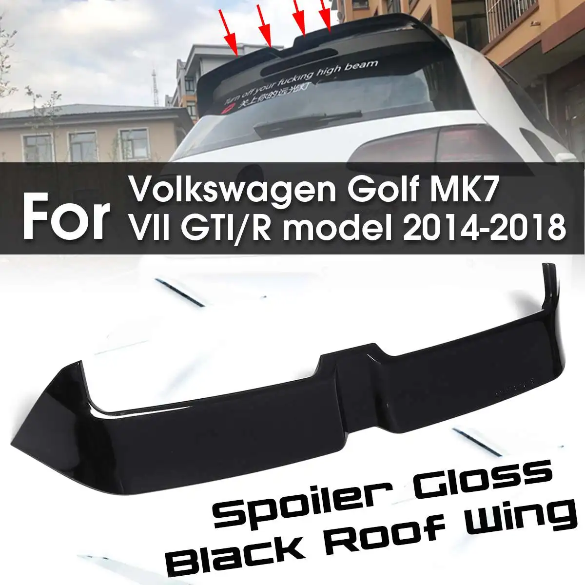 1 шт. Черный задний багажник крыша крыло спойлер для Volkswagen Golf MK7 VII GTI/R модель- стиль окна задние крылья
