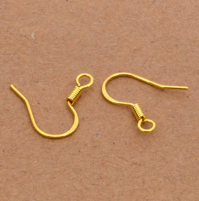 WH gold 50 шт = 25 пар 925 пробы серебряные Простые Модные крючки для ушей с шариковыми пружинными застежками для изготовления ювелирных изделий - Цвет: WH gold