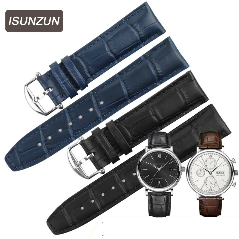 Top Brand Genuine Alligator Watchband for IWC Portuguese / Protofino Leather Watch Straps 20MM Crocodile Leather Watch Straps