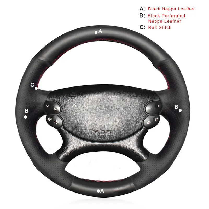 Top Layer Leather Car Braid On The Steering Wheel Cover for Mercedes Benz E63 AMG 2006-2008 CLS 63 AMG 2007 Car-styling Auto Steering Wheel Covers - Название цвета: Top Layer Leather