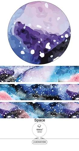 Space Alideco клейкая лента из рисовой бумаги Бабочка перо кошка декоративный Клей Скрапбукинг DIY Бумага японские наклейки Размер 1,5 см* 10 м - Цвет: Space