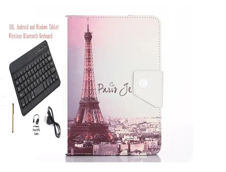 Keyboard Case Для iPad 9,7 A1822 A1823 Универсальный беспроводной Bluetooth чехол-клавиатура для iPad 5th 6th Air 2 клавиатура+ ручка - Цвет: Keyboard Case