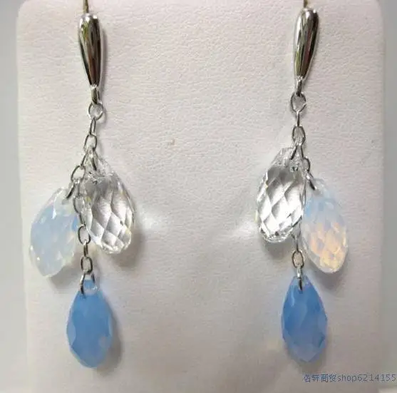 Crystal earrings 1035270 blue drop earring | Украшения и аксессуары
