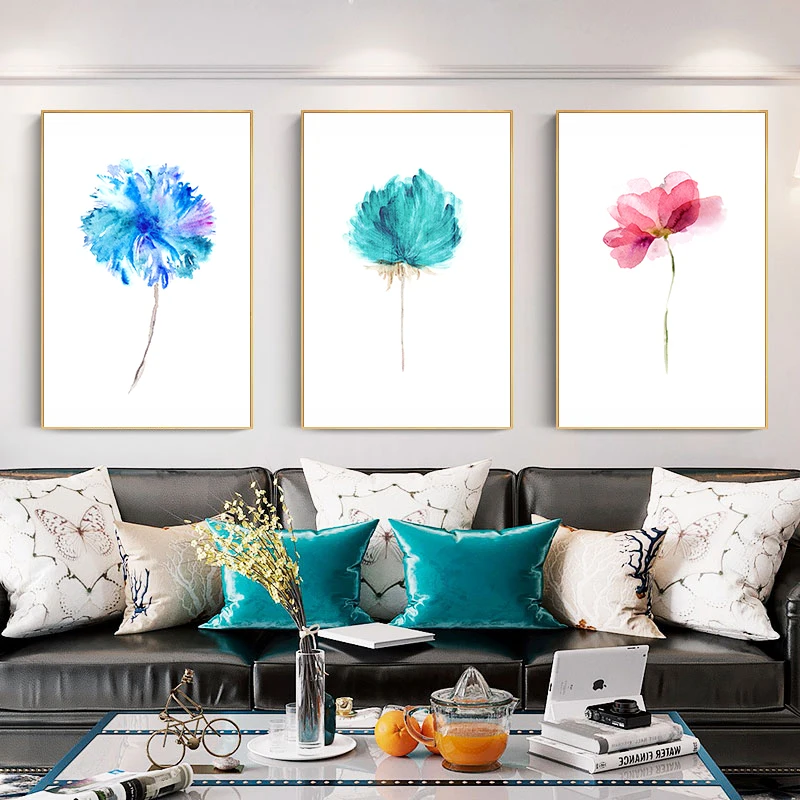 JiaSheMeiJu холст покраска стены декоративный Рисунок Акварель Цветочный плакат и