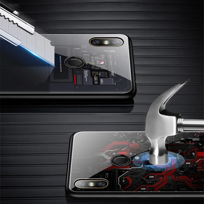 Чехол Aixuan для Xiaomi Mi play стеклянный чехол Mi8 силиконовый ударопрочный Роскошный
