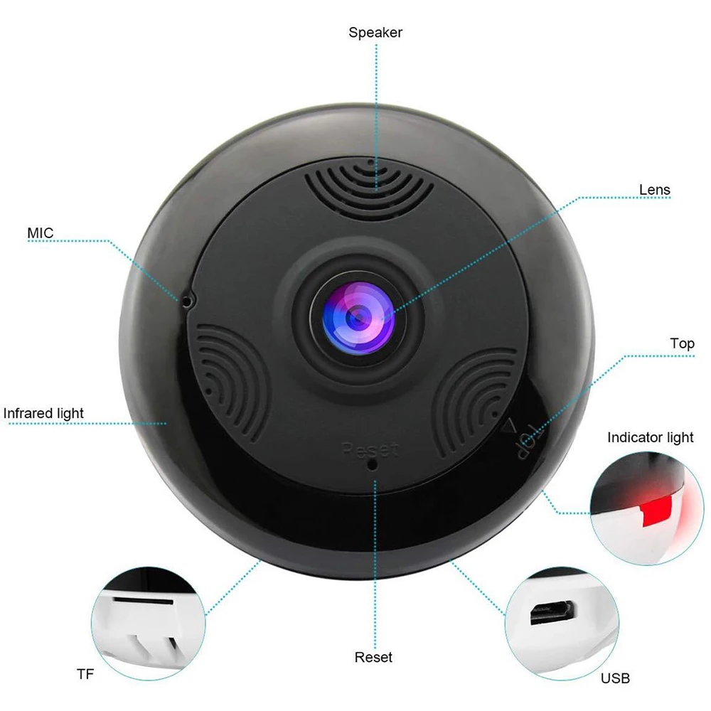 FREDI потолок рыбий глаз 1080P IP камера 360 градусов панорамная беспроводная WiFi домашняя камера безопасности инфракрасная камера ночного видения CCTV Камера