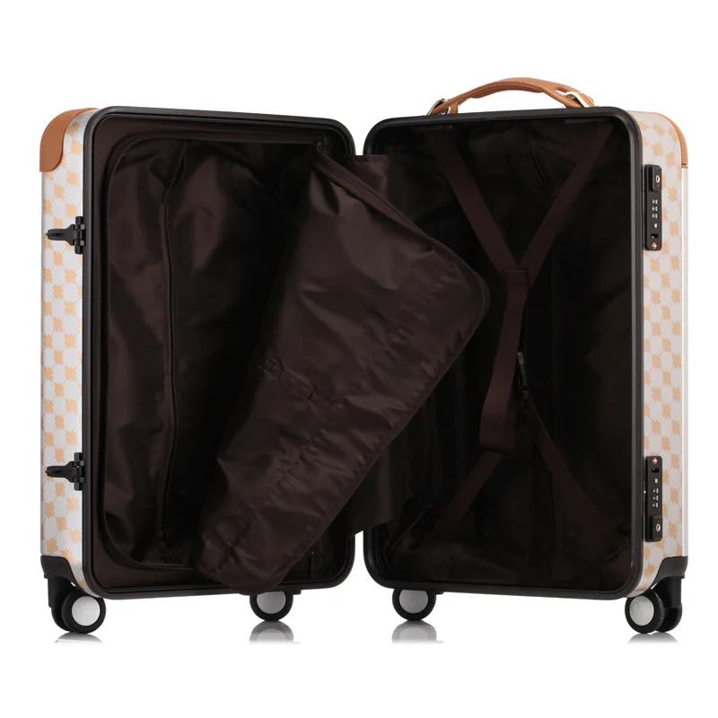 

Aluminum Frame Travel Suitcase Trolley Rolling Koffer Boarding Luggage Valise Cabine TSA Lock bavul mala de viagem maletas carro