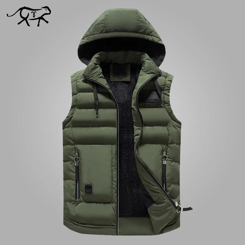 Мужские зимние куртки повседневные Толстые мужские жилеты без рукавов пальто с