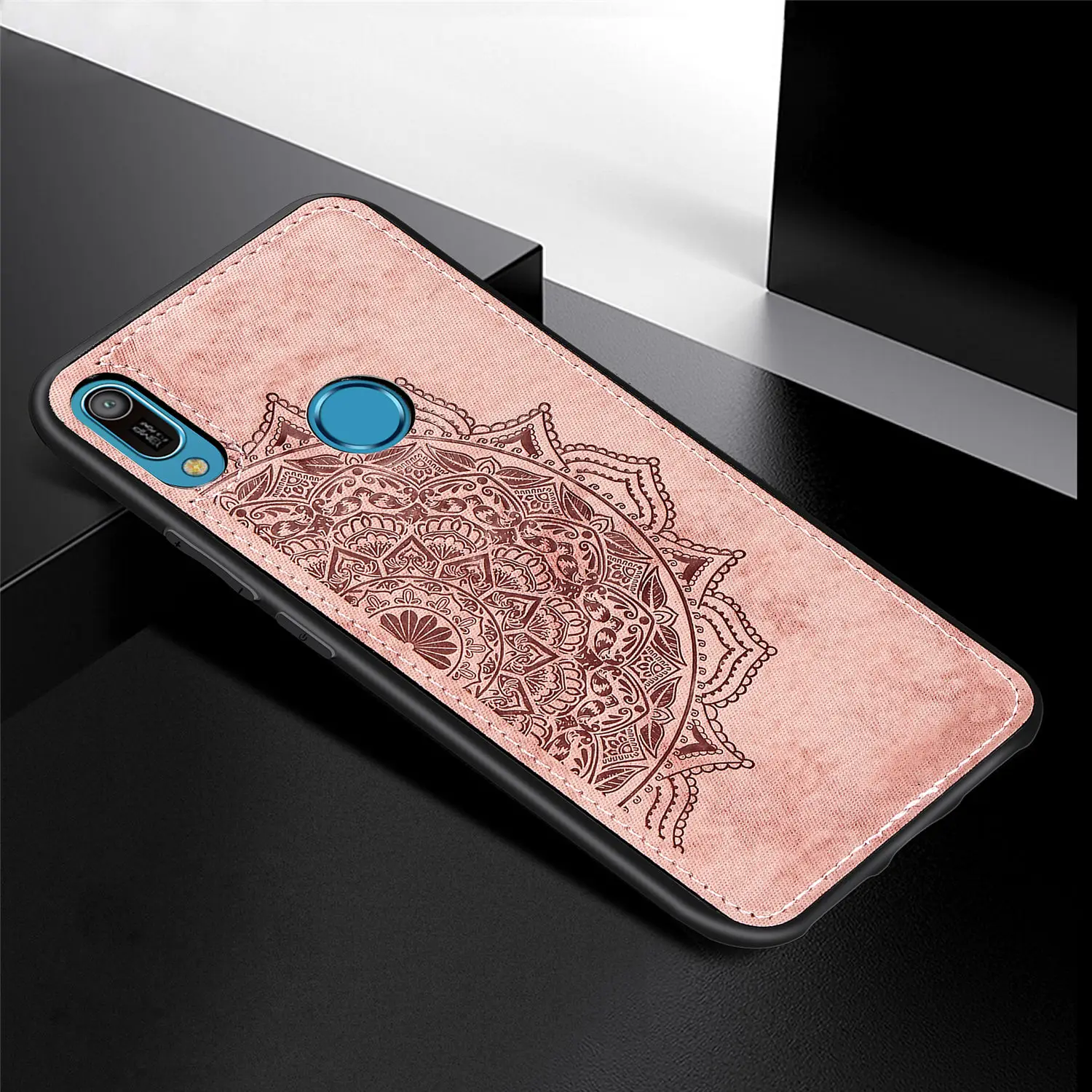 MUCHI Cover For Huawei Y6 2019 Case Fabric Cloth Soft Silicone Back Phone Cases on Pro Prime |