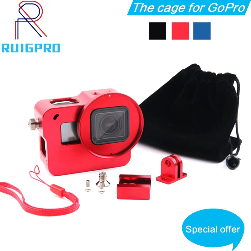 CNC алюминиевый сплав защитный чехол для GoPro HERO 5 6 7 черная камера крепление-сетка с