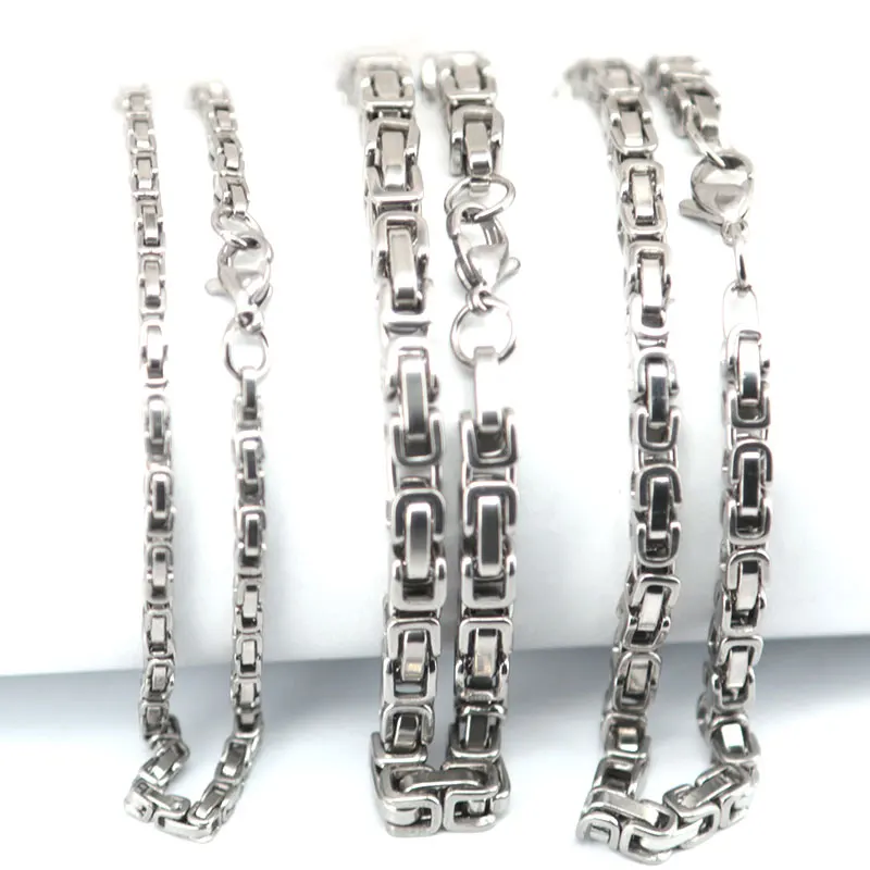 Мужская цепь серебристого цвета из нержавеющей стали 2 5 22 дюйма 316 мм 4 мм|necklace