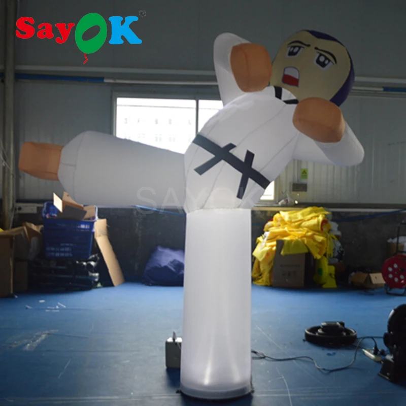 

Sayok Inflatable Taekwondo Kick Boy 2.3m(7.5ft) Height Lighted Inflatable Karate Toys with LED Lights and Blower for Advertising