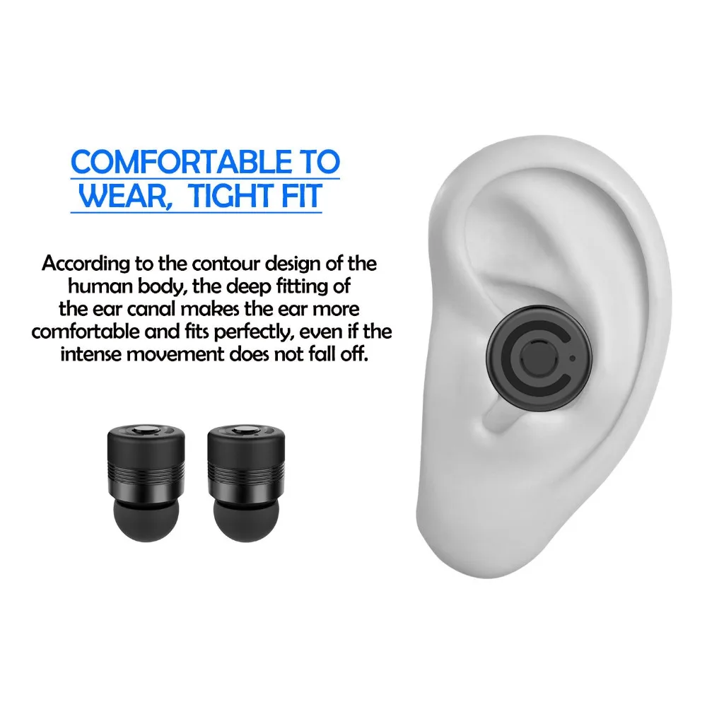 Миниатюрные наушники вкладыши TWS с Bluetooth Беспроводные стереонаушники внешним