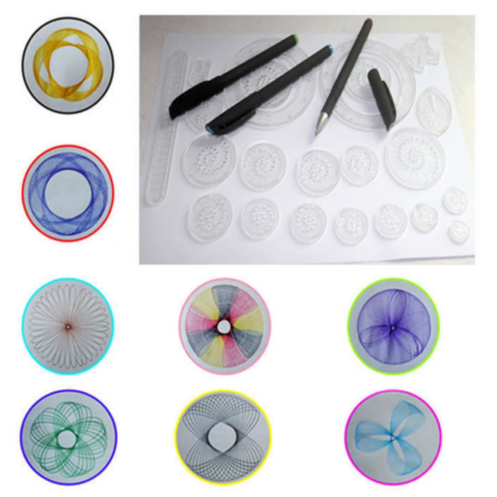 2018 Новый spirograf Делюкс набор дизайн олова Рисование спиральные конструкции