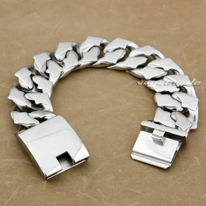 Огромный и тяжелый Блестящий Модный браслет в стиле панк Прочный Мужской