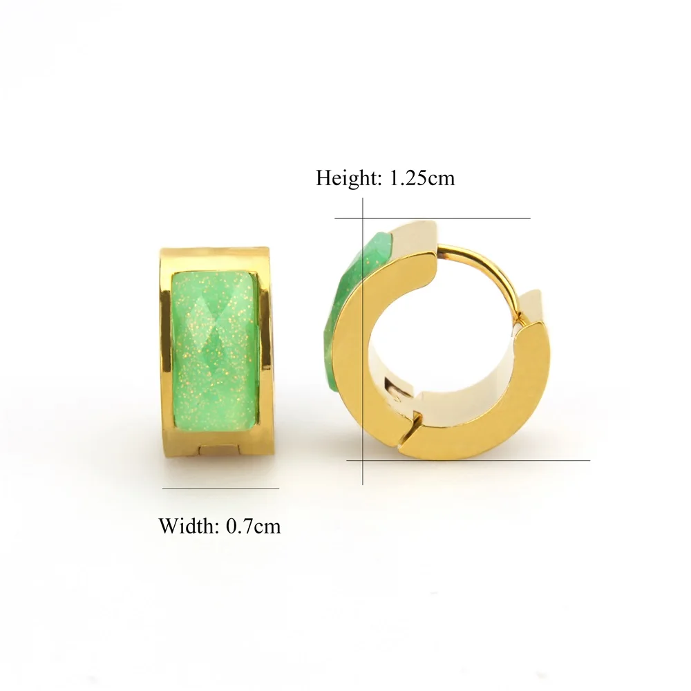 Женские серьги кольца из нержавеющей стали с фианитом|fashion hoop earrings|hoop earringsmulticolor