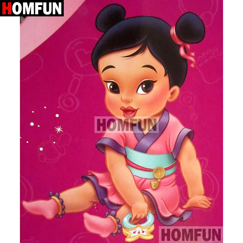 Цвет: желтый HOMFUN 5D DIY алмазная живопись полная квадратная/круглая дрель "детская принцесса" 3D вышивка крестиком подарок домашний Декор подарок A07945 - Цвет: Цвет: желтый