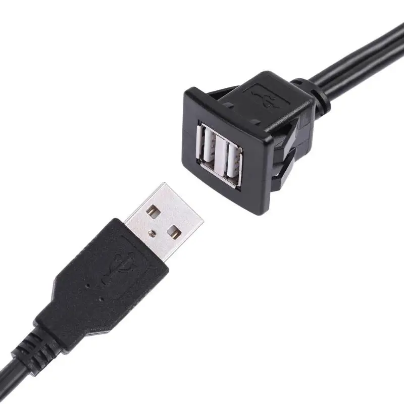 USB-кабель для скрытого монтажа VODOOL 1 м двойной USB A кабель автомобильного крепления