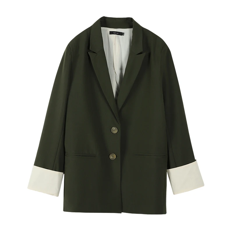 Женский блейзер в винтажном стиле темно-зеленый однобортный Блейзер на шнуровке