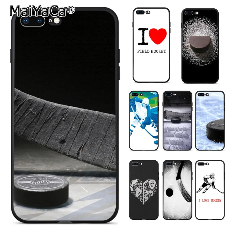 MaiYaCa с надписью I love хоккей спортивные роскошные модные 2D Телефон чехол для iPhone 7plus