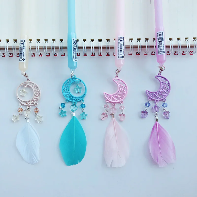 Милая перьевая ручка Kawaii нейтральные ручки креативная Луна гелевая с подвеской