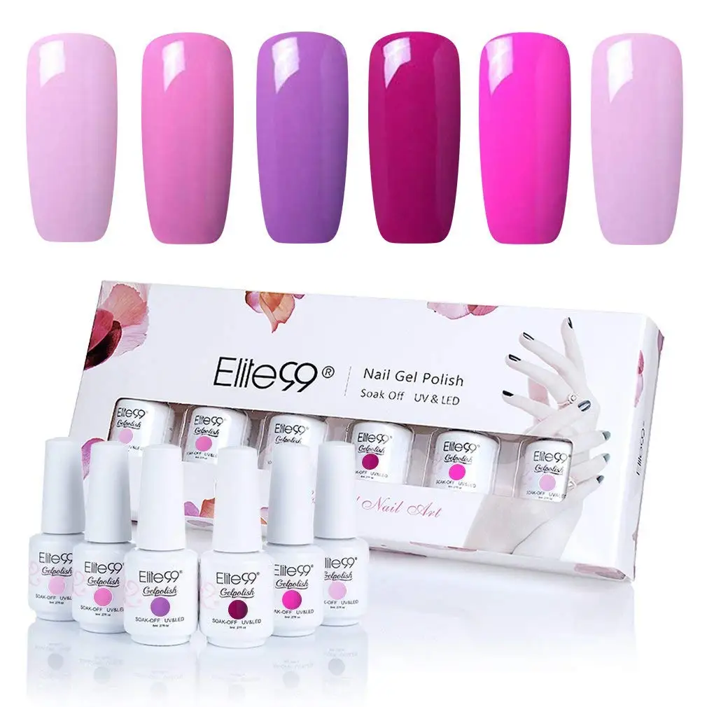 Purple Color Elite99 8 мл УФ-гель для ногтей с подарочной коробкой набор Гель-лак для замачивания полуперманентное тиснение Эмаль лак для ногтей Гель-лак - Цвет: Purple Color