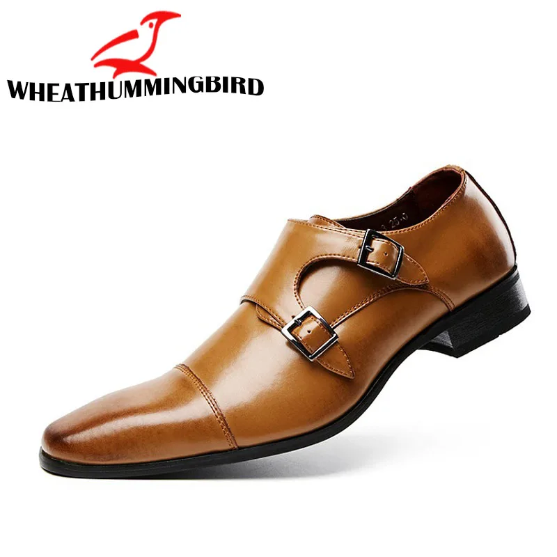 Брендовые классические мужские туфли с ремешком в стиле Монах Модельные