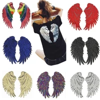 t shirt women flower patch sequins 260mm wings deal with it punk biker patches for clothing diy stickers 3d t shirt mens
