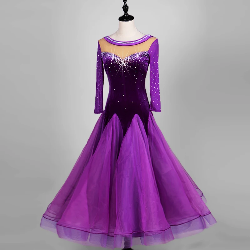 2018 новые Бальные платья вальс для танцев женщин Высококлассные бархатные